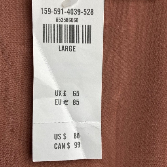 Abercrombie & Fitch Pleated Front Wrap Curve Front Long Sleeve Dress Sz Large P - Picture 16 of 17